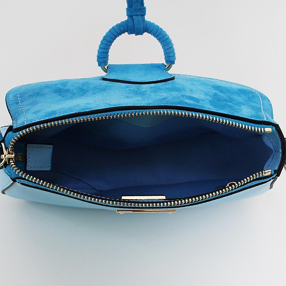 Morea Black Mix Suede Leather Crossbody Bag - Image 6