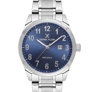 Daniel Klein Blue Dial Silver Watch (DK.1.14083-3)