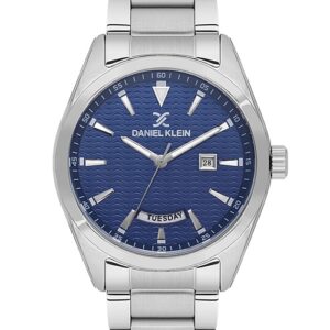 Daniel Klein Blue Dial Silver Watch (DK.1.14087-2)