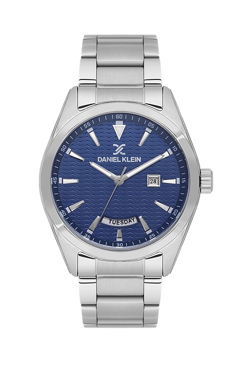 Daniel Klein Blue Dial Silver Watch (DK.1.14087-2)