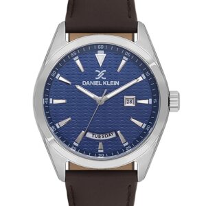 Daniel Klein Blue Dial Brown Strap Watch (DK.1.14088-3)