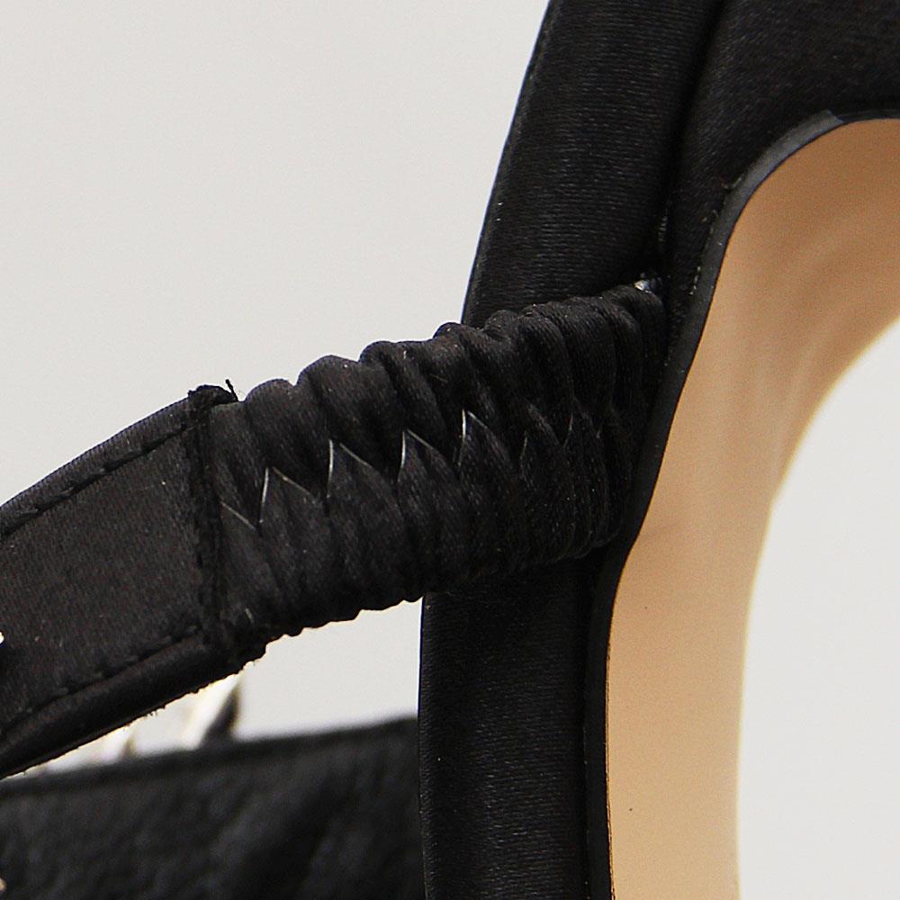 Duchess Navy Crystals Satin Leather High Heel Shoes (Navy) - Image 4