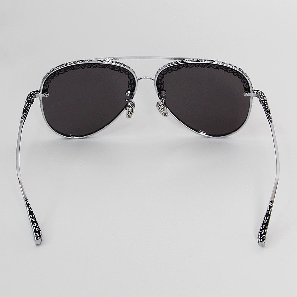 Titanium With Inlaid Diamonds Lightweight Aviator Sunglasses - Image 2