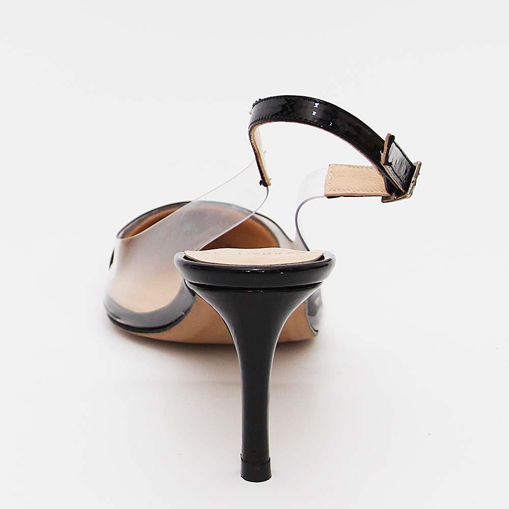 Lena Transparent Patent Leather Slingback (Black) - Image 4