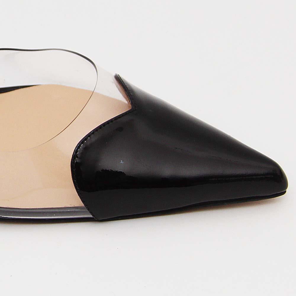 Lena Transparent Patent Leather Slingback (Black) - Image 2