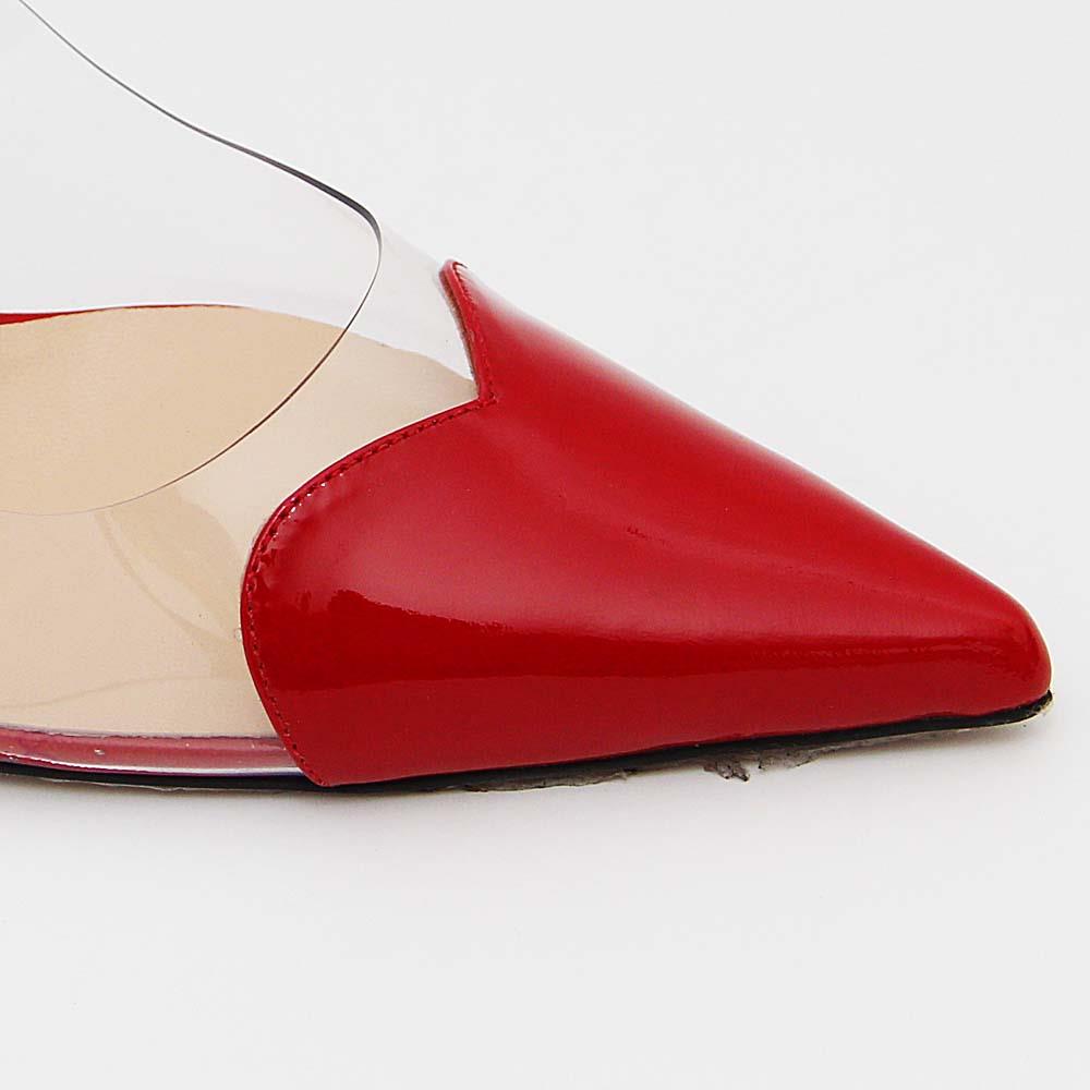 Lena Transparent Patent Leather Slingback (Red) - Image 3