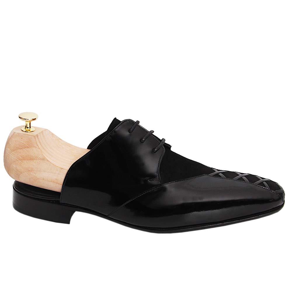 Iguana Black Patent Leather Half Shoes