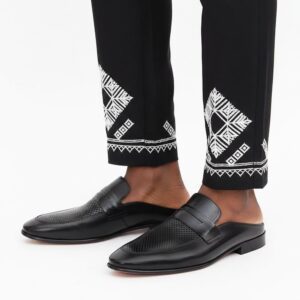 Matton Black Leather Half Shoes