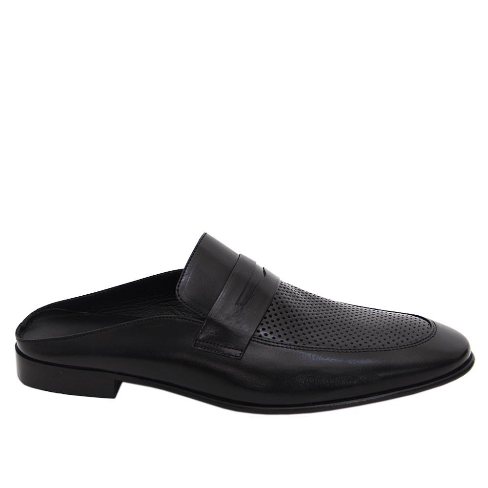 Matton Black Leather Half Shoes - Image 3