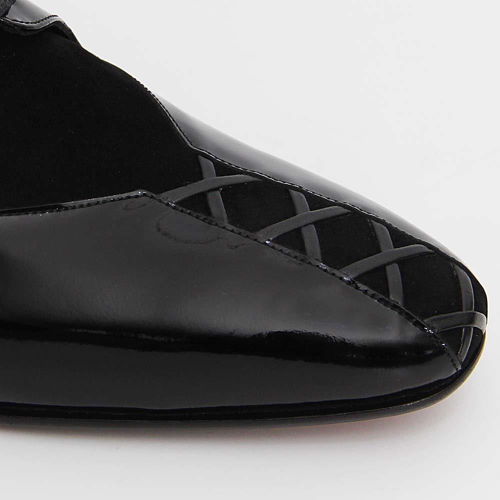 Iguana Black Patent Leather Half Shoes - Image 3