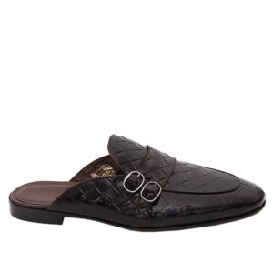 Levin Coffee Patterned Leather Half shoe
