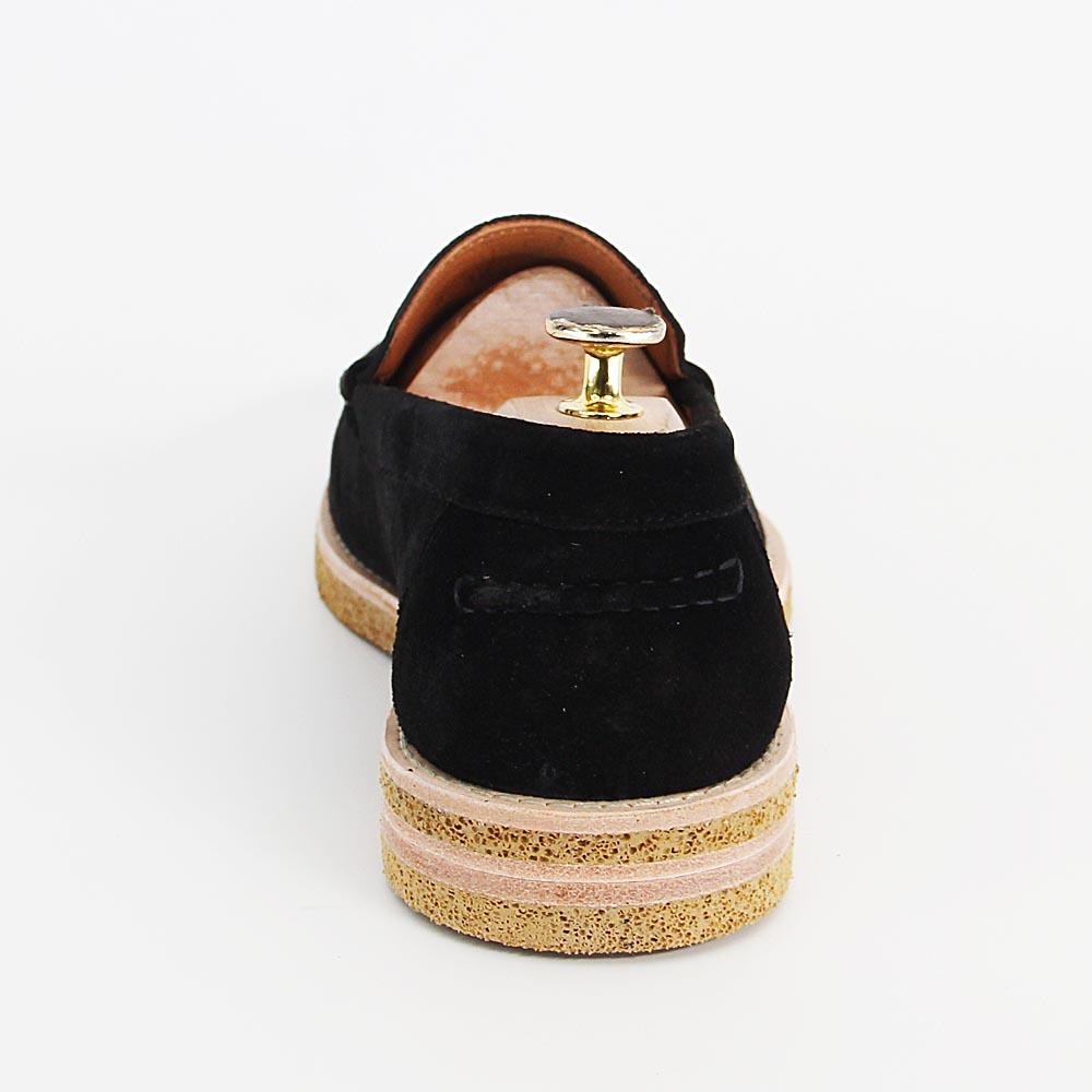 Gennaro Suede Leather Light Weight Casual Loafers in Black - Image 2