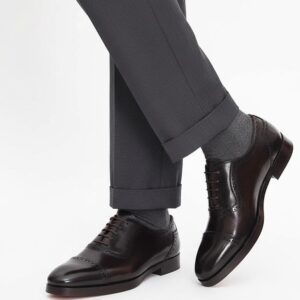 Noberto Coffee Hand Painted Leather Oxford Shoe