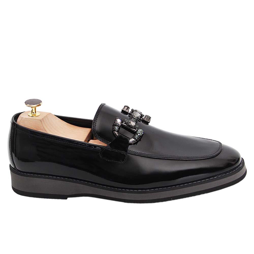 Amancio Black Patent Leather Xtra Light Casual Loafers
