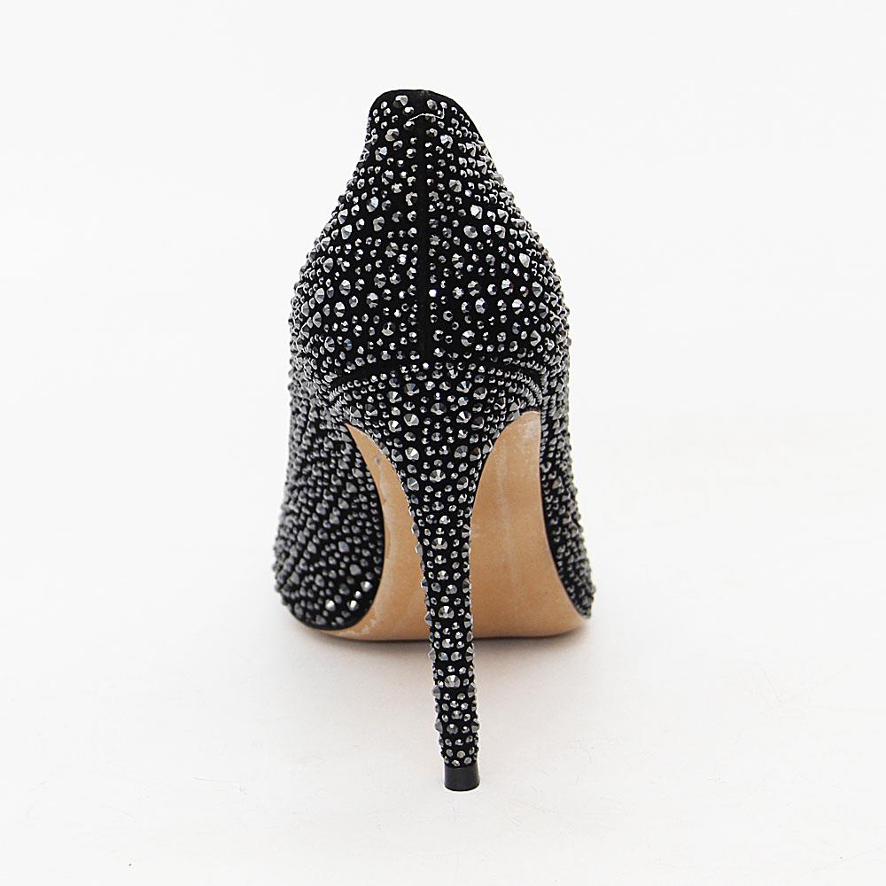 Nelly Black Studded Suede Tuscany Leather Pumps - Image 2