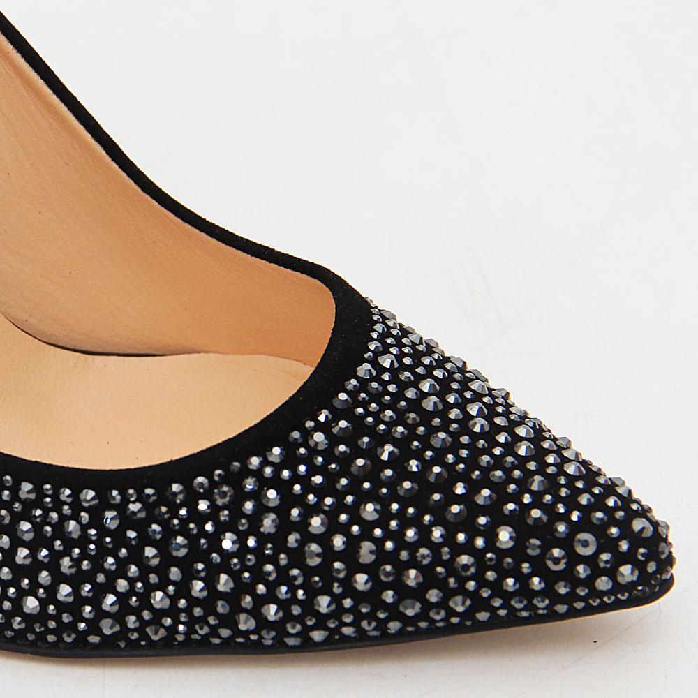 Nelly Black Studded Suede Tuscany Leather Pumps - Image 3