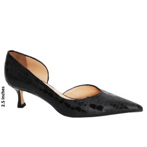 Ronit Black Patterned Tuscany Leather Pumps