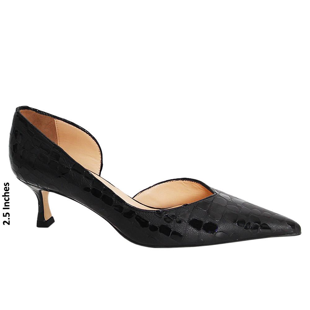 Ronit Black Patterned Tuscany Leather Pumps