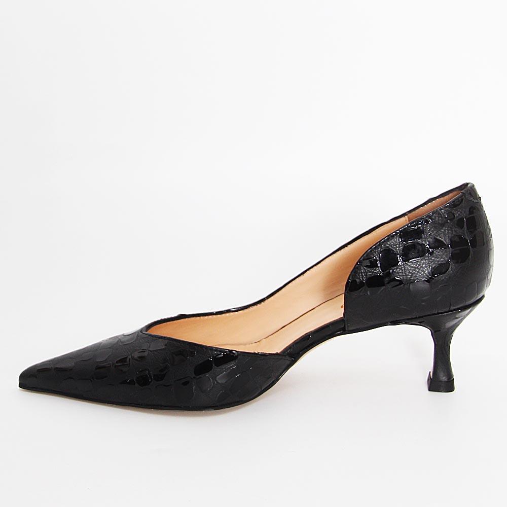 Ronit Black Patterned Tuscany Leather Pumps - Image 3