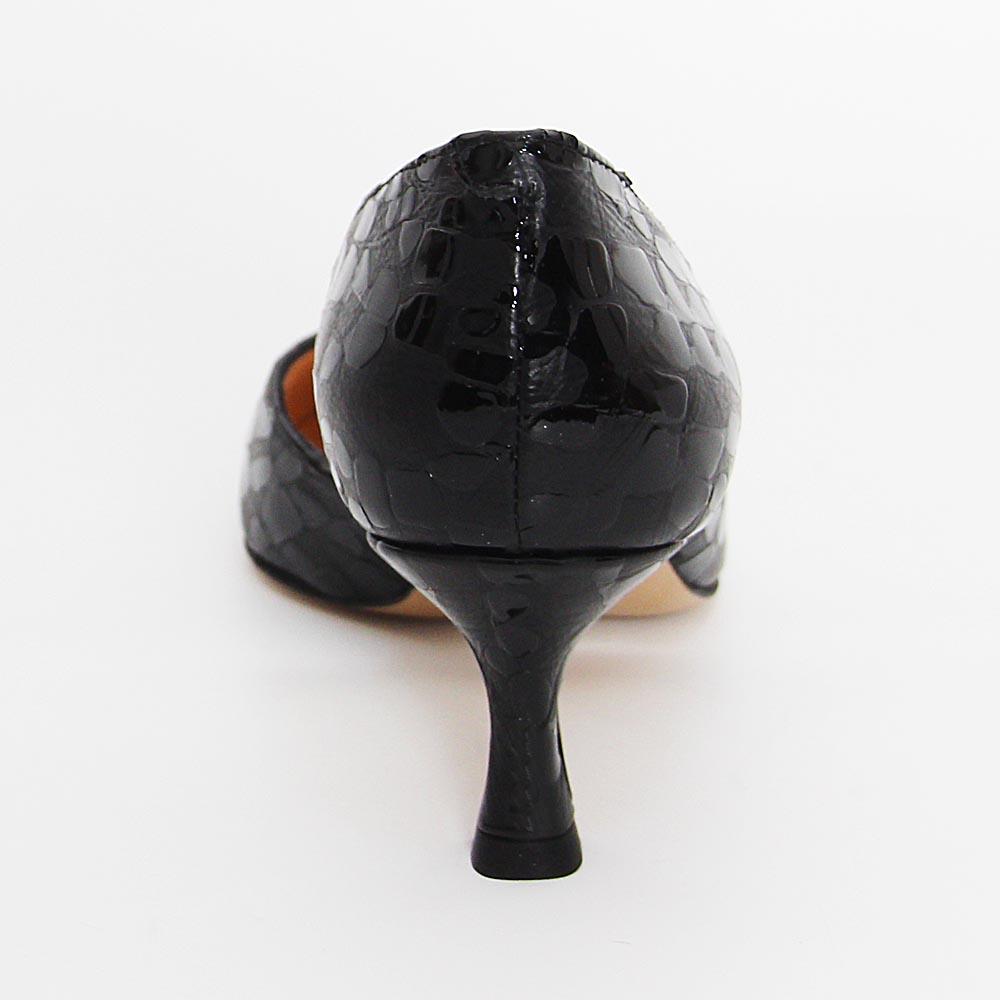 Ronit Black Patterned Tuscany Leather Pumps - Image 4