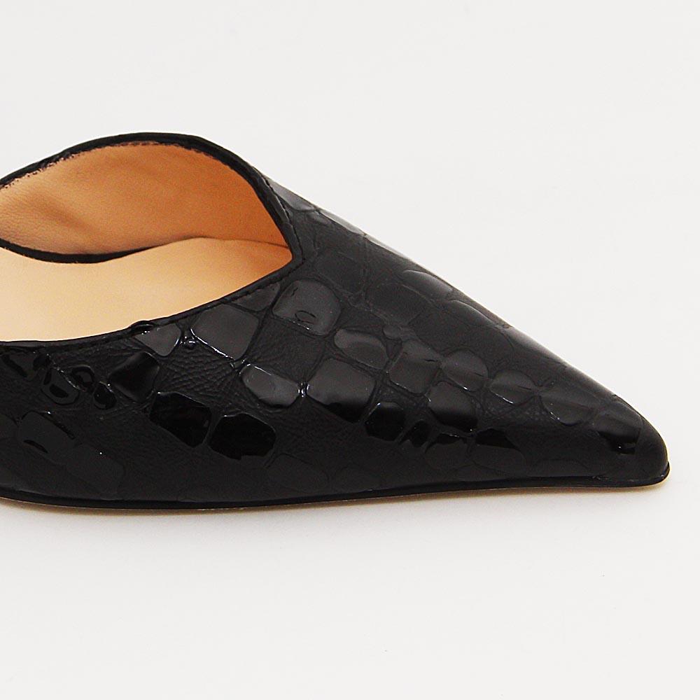 Ronit Black Patterned Tuscany Leather Pumps - Image 5