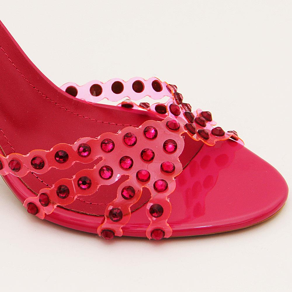 Rosaria Studded Transparent Rubber Leather Sandals (Pink) - Image 4