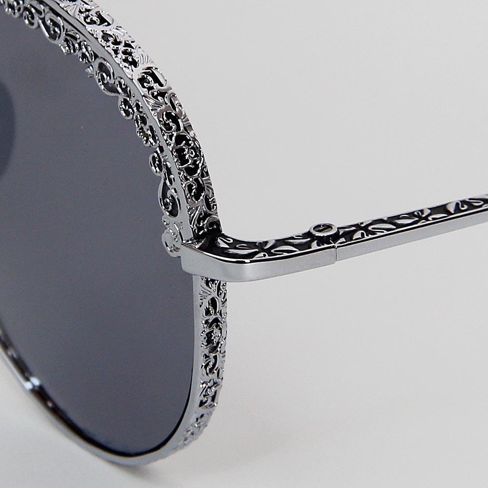 Titanium With Inlaid Diamonds Lightweight Aviator Sunglasses - Image 4